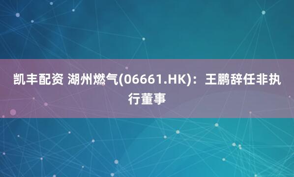 凯丰配资 湖州燃气(06661.HK)：王鹏辞任非执行董事